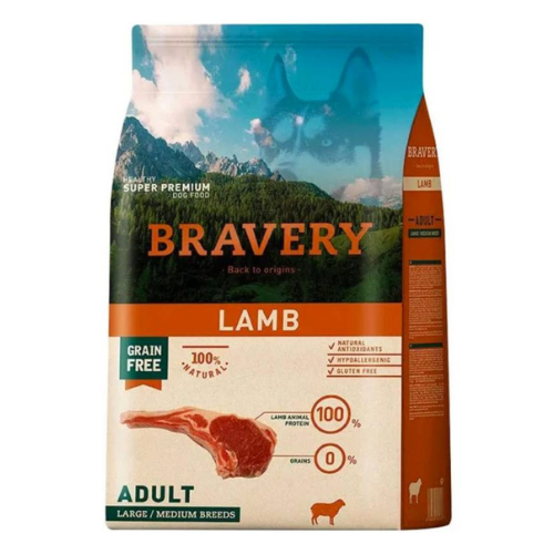 BRAVERY PERRO ADULTO SUPER PREMIUM POLLO MEDIANOS Y GRANDES 4 KILOS