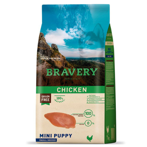 BRAVERY ADULTO SUPER PREMIUM POLLO MINI PUPPY 7 KILOS
