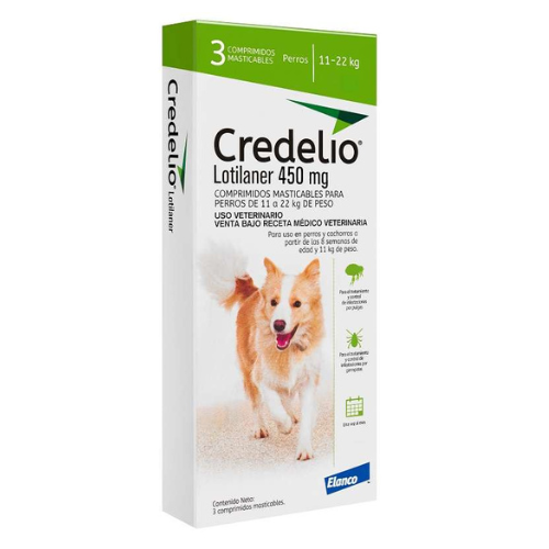 CREDELIO ANTIPARASITARIO PERRO 11 A 22 KG 3 COMP.