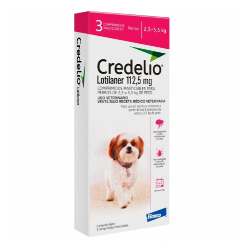 CREDELIO ANTIPARASITARIO PERRO 2.5 A 5.5 KG 3 COMP.