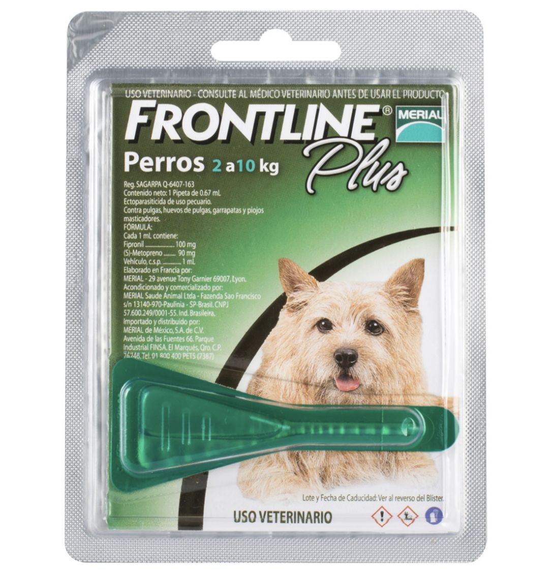 FRONTLINE PLUS PERROS HASTA 10 KILOS.