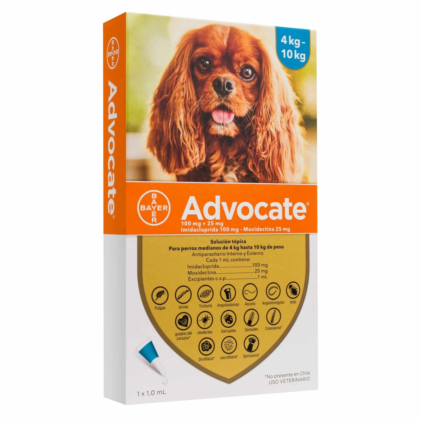 ADVOCATE ANTIPARASITARIO EXTERNO E INTERNO PERROS DE 4 A 10 KILOS
