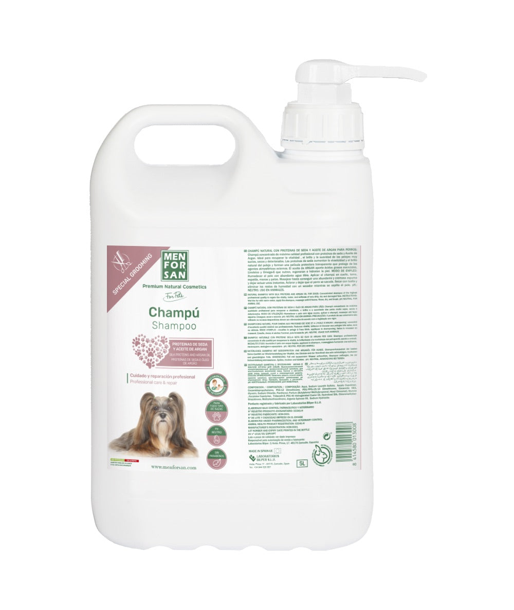 Shampoo con proteinas de seda y aceite de Argán 5L