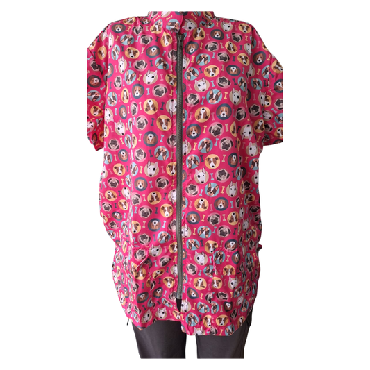 CHAQUETA PELUQUERÍA UNISEX ESTAMPADO PERRITOS 2