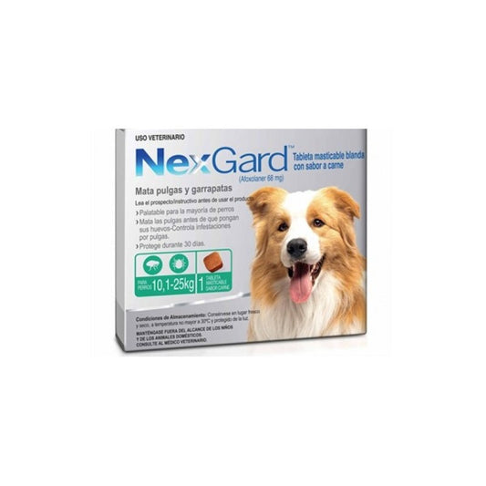 NEXGARD ANTIPARASITARIO PERROS DE 10.1 A 25 KILOS.