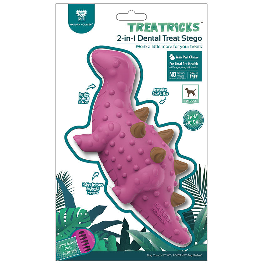 TREA TRICKS 2-IN-1 DENTAL TREAT ESTEGOSAURIO